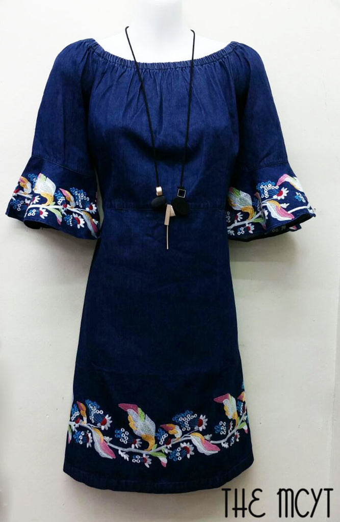 THE MCYT - Annabella Denim Embroidery Dress