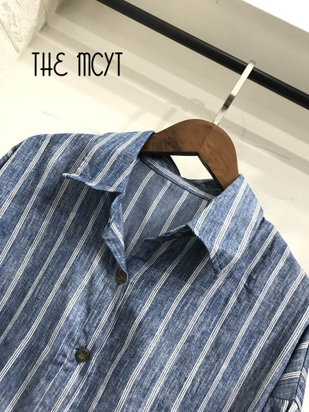 THE MCYT - June Stone Wash Stripped Shirt