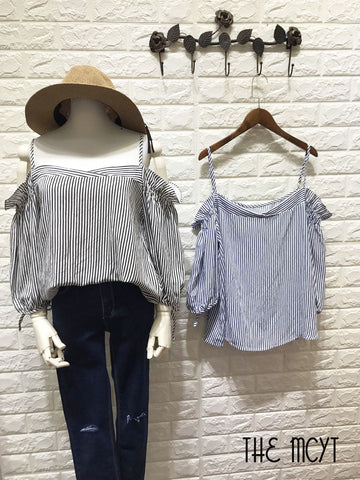 THE MCYT - Eliza Off-Shoulder Stripe Top