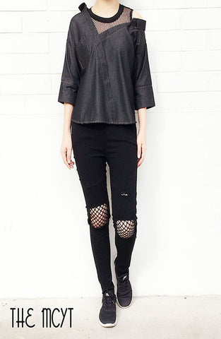 Quinn Denim 3/4 Sleeves Top
